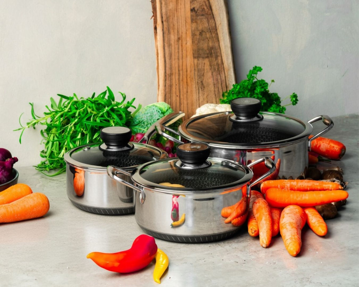 Fusion Non-stick Set Med 3 Grytor (2 l. + 2,8 l. + 5 l.)