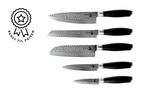 Kaki knivset med 5 köksknivar - skaft av ebenholts