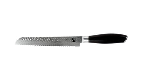 Kaki brødkniv. 67 lag damaskus stål. FSC certificeret ibenholttræ