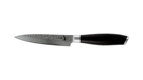 Kaki universalkniv utilitykniv i 67 lag damaskus stål. FSC certificeret ibenholttræ