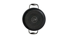 Bagside på non-stick Fusion gryde. Tåler metalredskaber og opvaskemaskine