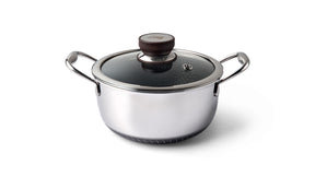 2,8 liter 20 cm gryde leveres altid med låg. Tåler at komme i oven