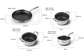 Fusion Non-stick Set med 3 Grytor + 1 st. 30 cm Stekpanna
